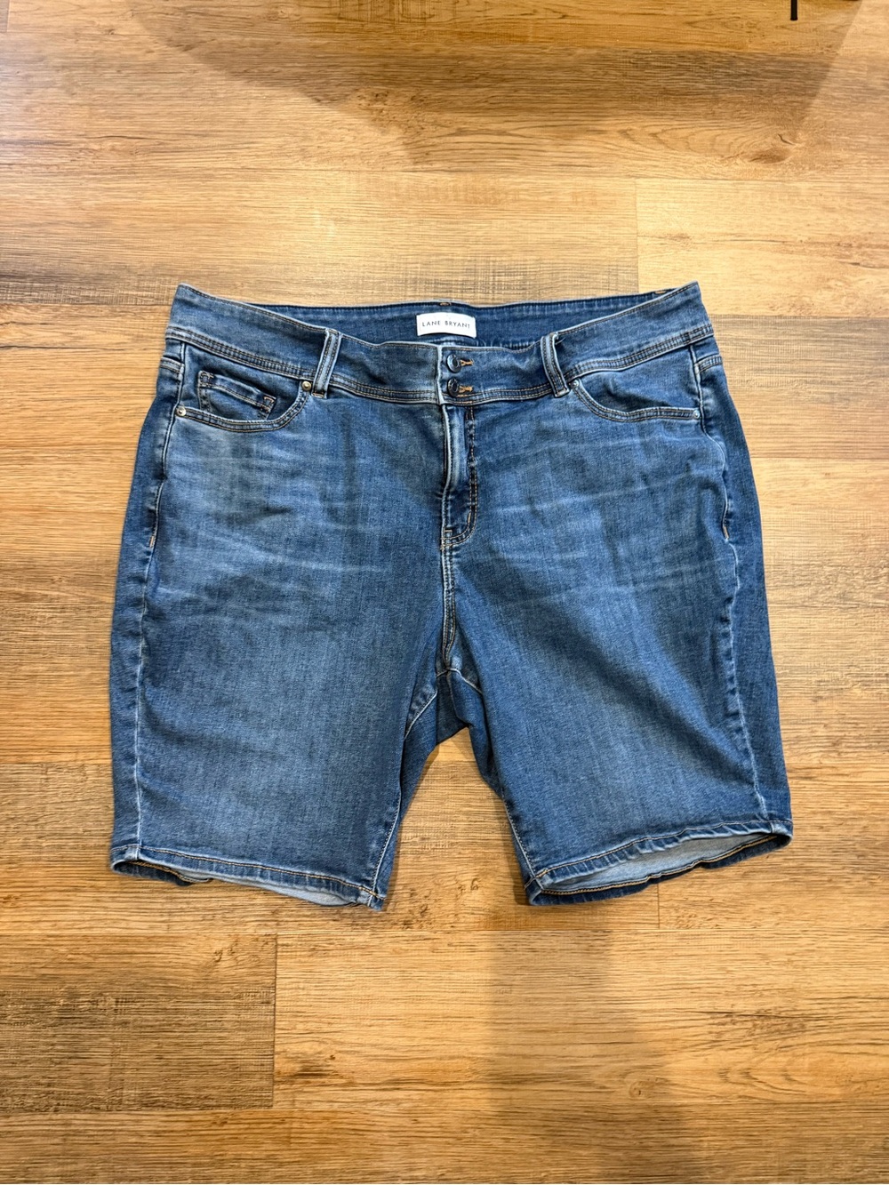 Lane Bryant Light Blue Denim High-Rise Bermuda Shorts